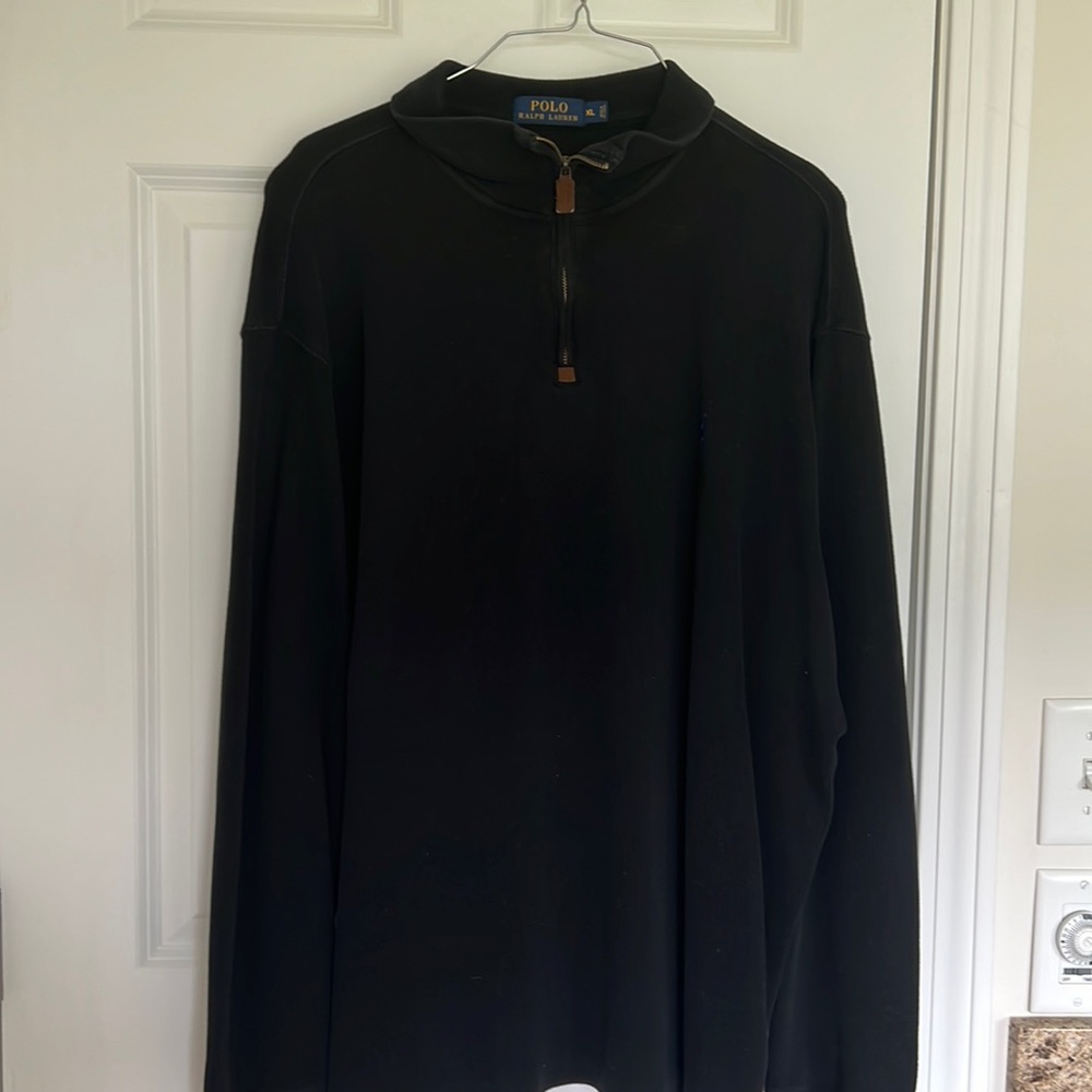 Men’s black polo, Ralph Lauren polo over